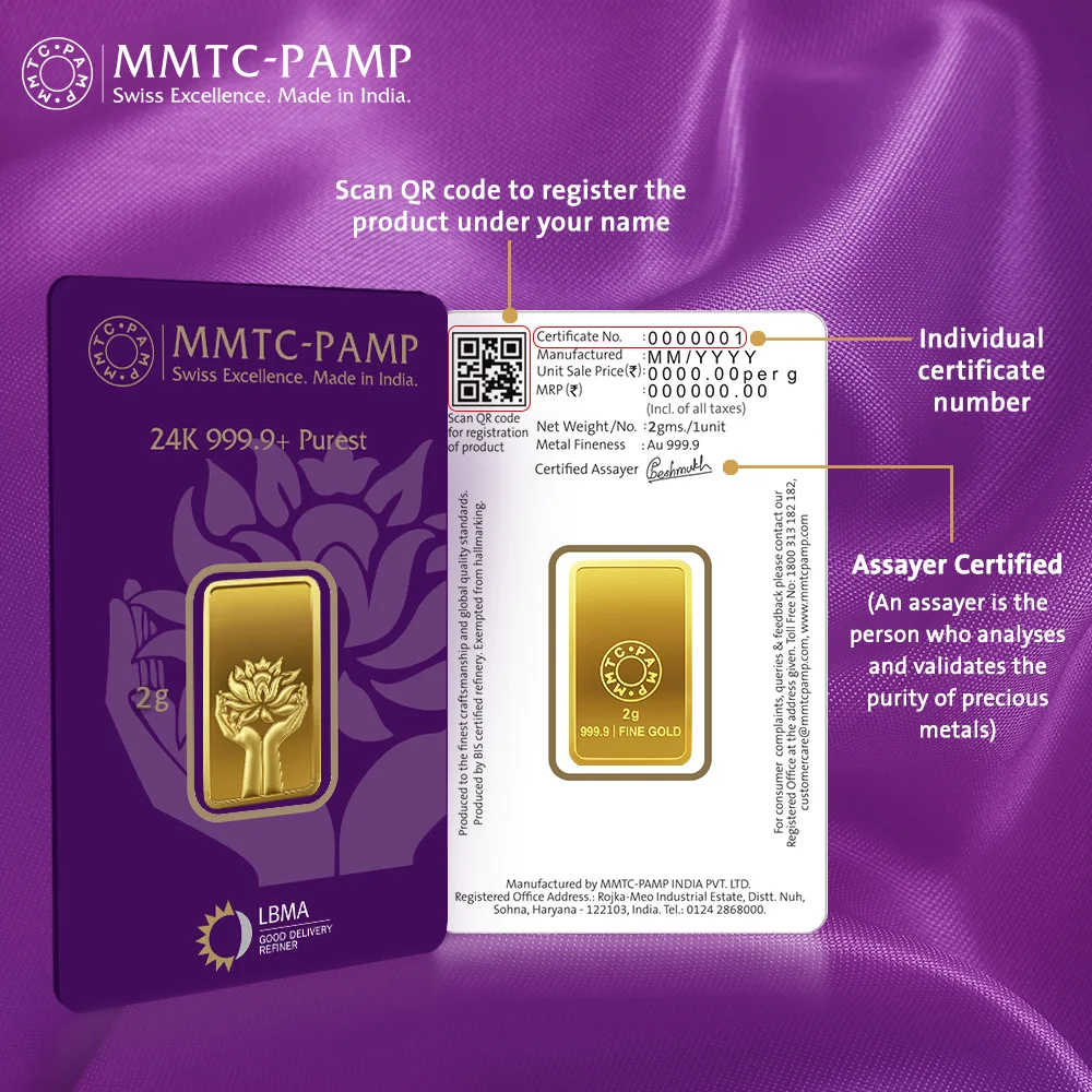 MMTC-PAMP Lotus Gold Coin 2g 999.9 - Image 1