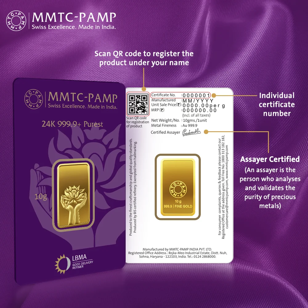 MMTC-PAMP Lotus Gold Coin 10g 999.9 - Image 1