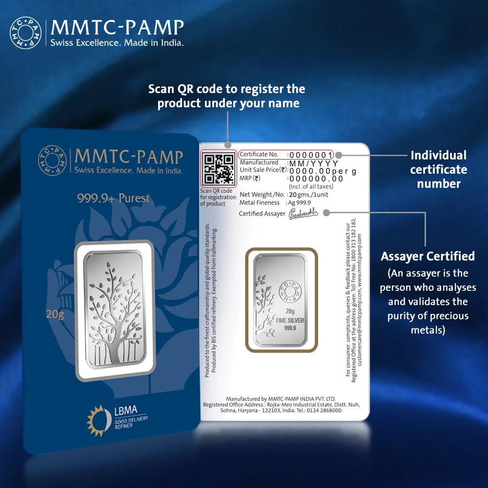MMTC-PAMP Purest 20g Banyan Tree Silver Bar - Image 1
