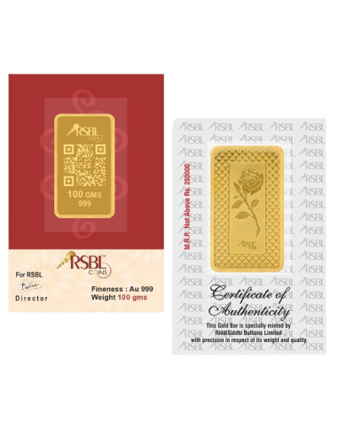 RSBL Gold Bar 100g 999.9 - Image 1